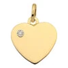 Pendentif Coeur - Diamant & Or Jaune 9ct -Mikado Soldes Magasin pendentif coeur diamant 9K631 product