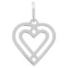 Pendentif Coeur Double Ajouré - Argent Massif 2 Pendentif Coeur Double Ajouré - Argent Massif -Mikado Soldes Magasin pendentif coeur double argent product