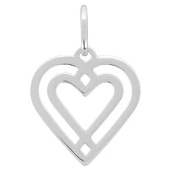 Pendentif Coeur Double Ajouré - Argent Massif