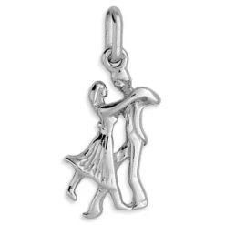 Pendentif Couple Danseur - Or Blanc 9ct