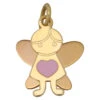 Pendentif Fée Coeur Rose - Or Jaune 18ct 1 Pendentif Fée Coeur Rose - Or Jaune 18ct -Mikado Soldes Magasin pendentif enfant fee or 743100 product