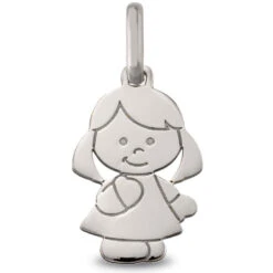Pendentif Petite Fille - Or Blanc 9ct