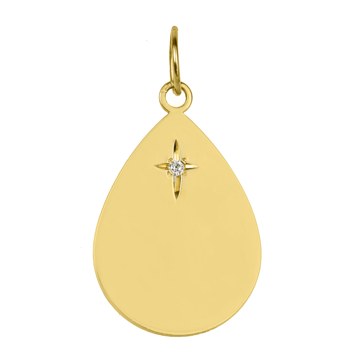 Pendentif Goutte étoilée - Diamant & Or Jaune 18ct 3 Pendentif Goutte étoilée - Diamant & Or Jaune 18ct