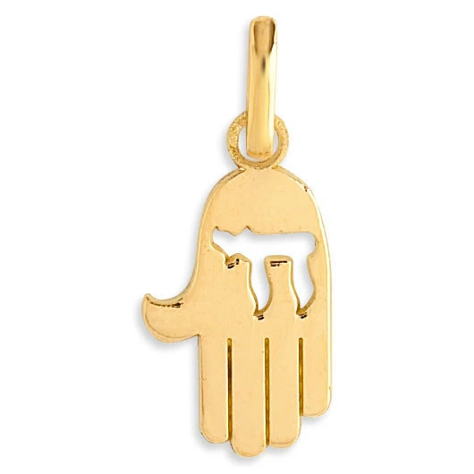 Pendentif Main Hai - Or Jaune 9ct 3 Pendentif Main Hai - Or Jaune 9ct