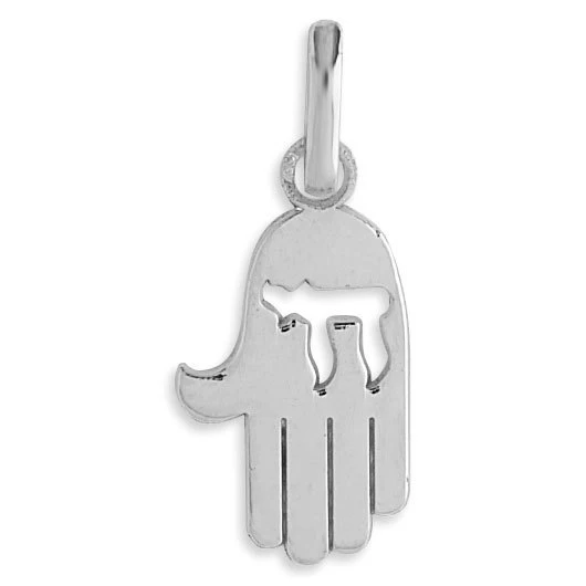 Pendentif Main Hai - Or Blanc 9ct 3 Pendentif Main Hai - Or Blanc 9ct