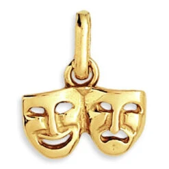 Pendentif Masques - Or Jaune 9ct