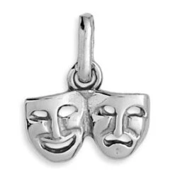 Pendentif Masques - Or Blanc 18ct