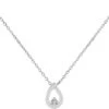 Collier Pendentif Goutte - Diamant & Or Blanc 9ct