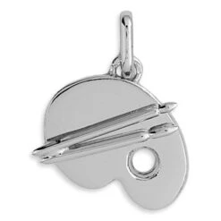 Pendentif Peinture - Or Blanc 18ct
