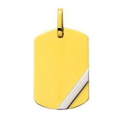 Pendentif Tonneau Plaque Barrette - Or Jaune 18ct