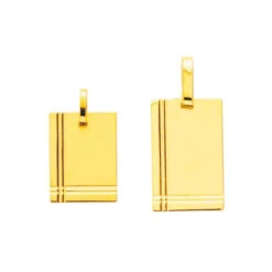 Pendentif Plaque Striée - Or Jaune 18ct 7 Pendentif Plaque Striée - Or Jaune 18ct -Mikado Soldes Magasin pendentif plaque striee product
