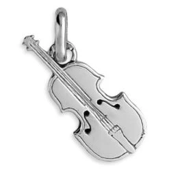 Pendentif Violon - Or Blanc 9ct