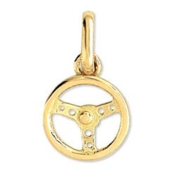 Pendentif Volant Voiture - Or Jaune 9ct
