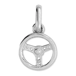 Pendentif Volant Voiture - Or Blanc 9ct