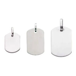 Pendentif Plaque Tonneau - Or Blanc 18ct -Mikado Soldes Magasin plaque bapteme or blanc T3G 2 product