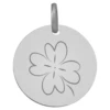 Médaille Trèfle - Or Blanc 18ct -Mikado Soldes Magasin simureGravureProfonde medailleTrefle 2 product