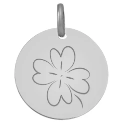 Médaille Trèfle - Or Blanc 18ct