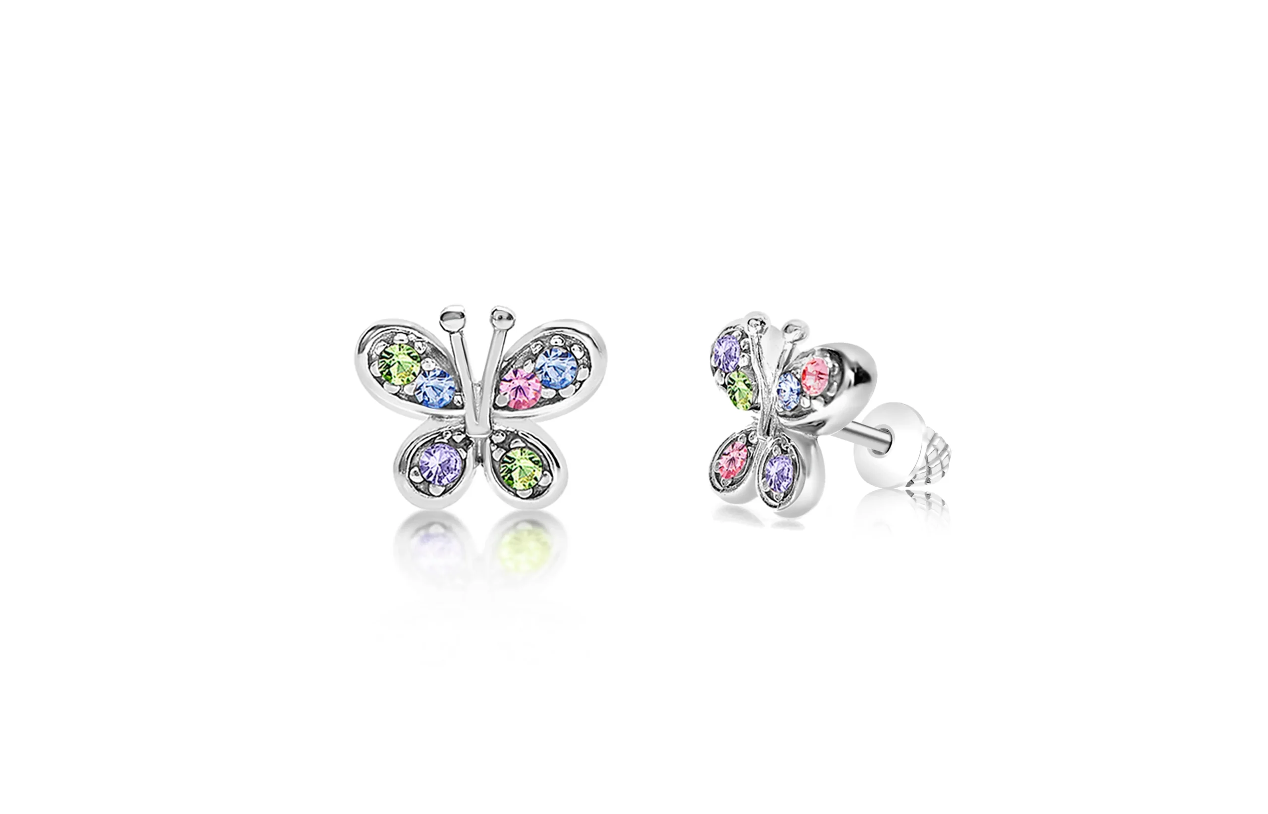 Devant -Mikado Soldes Magasin chanteurdesigns stud earrings multi color butterfly kids children s girls earrings screwback 33002340352172 scaled